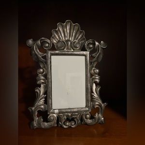 Vintage Rococo Style Ornate Heavy Cast Plated Photo Frame Easel RARE